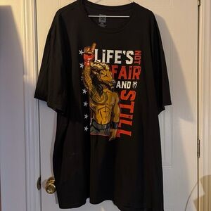 WWE Roman Reigns Life's Not Fair Graphic Wrestling Black T-Shirt Size 4XL